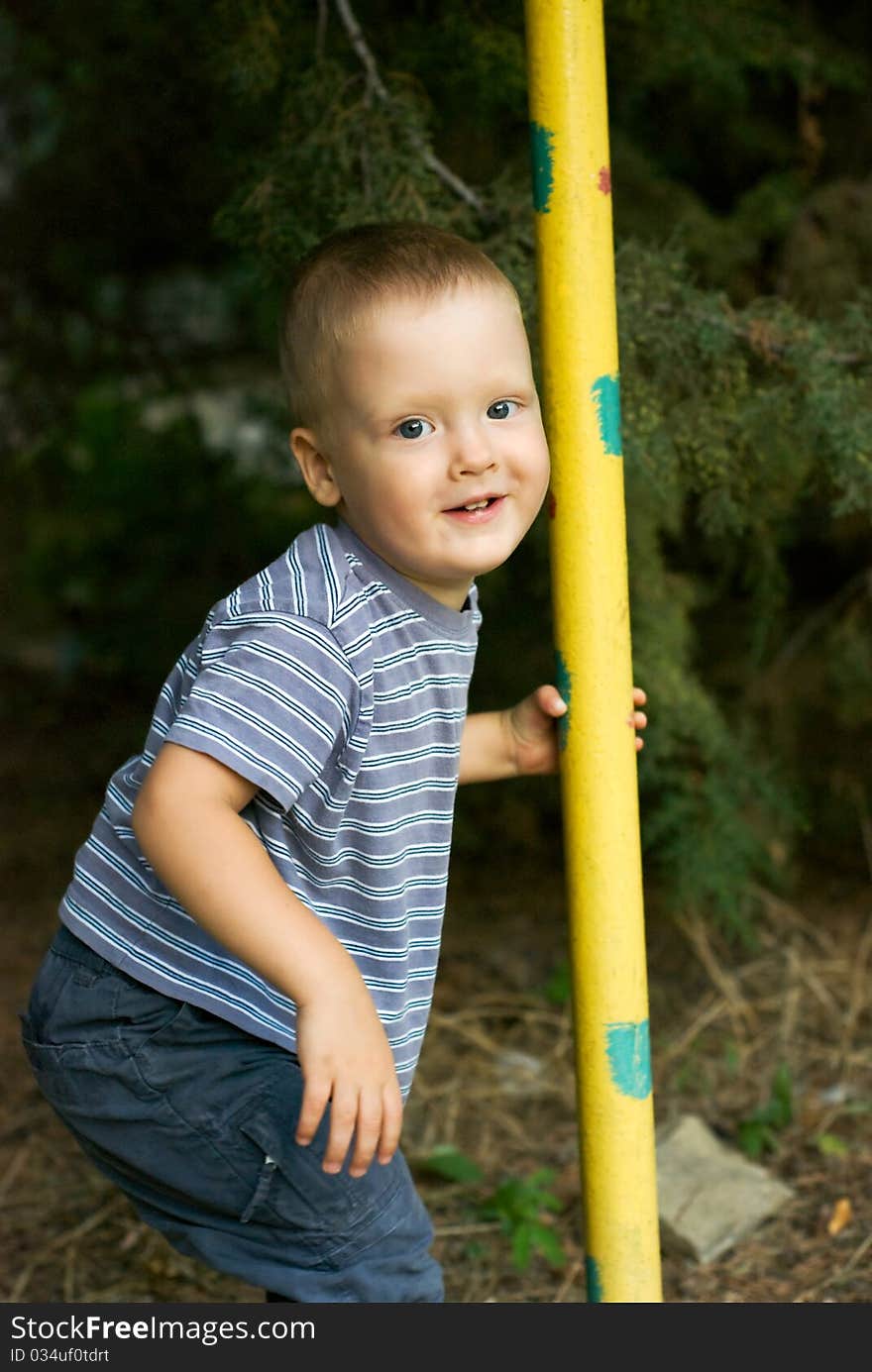 A little boy on playground