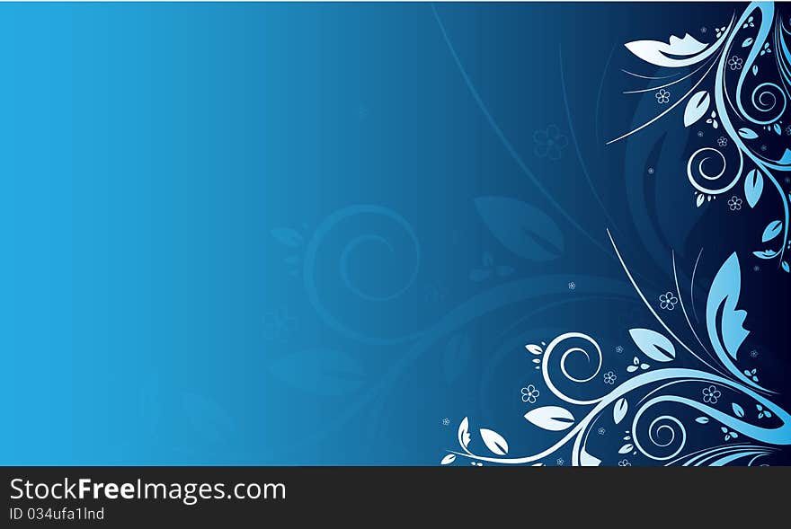 Blue floral background with place for your text