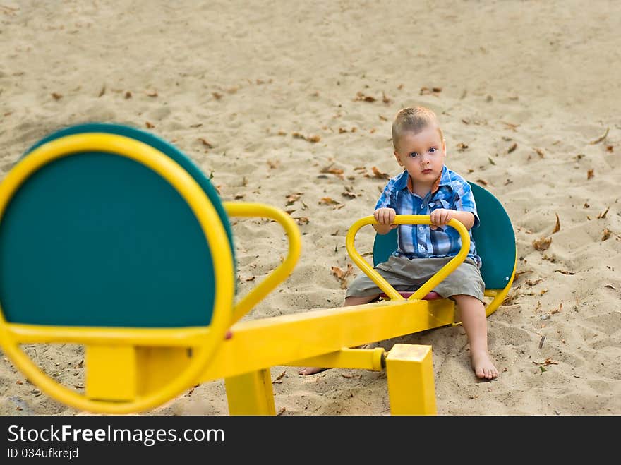 A little boy on playground