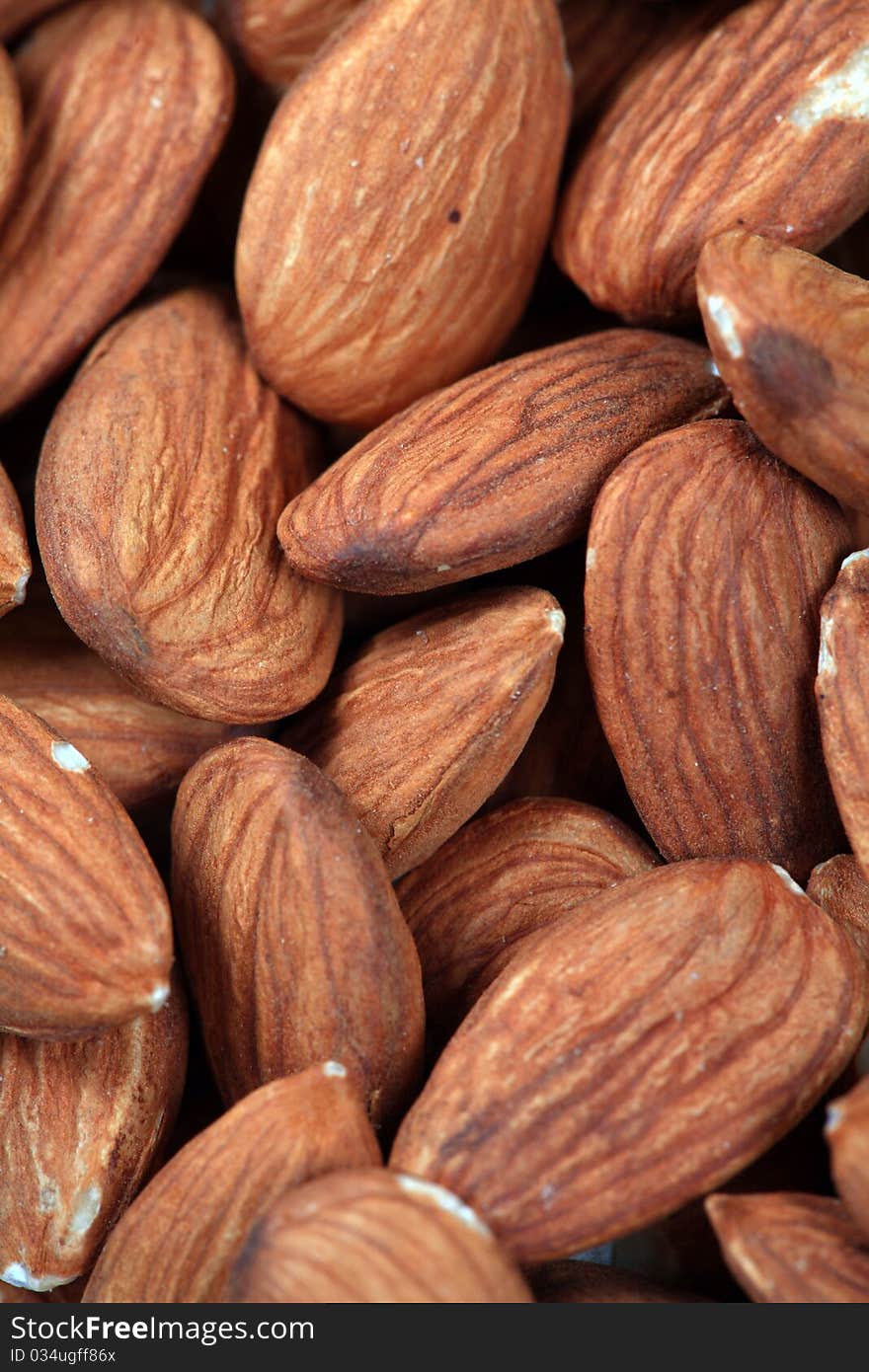 Background made of ripe almonds. Background made of ripe almonds.