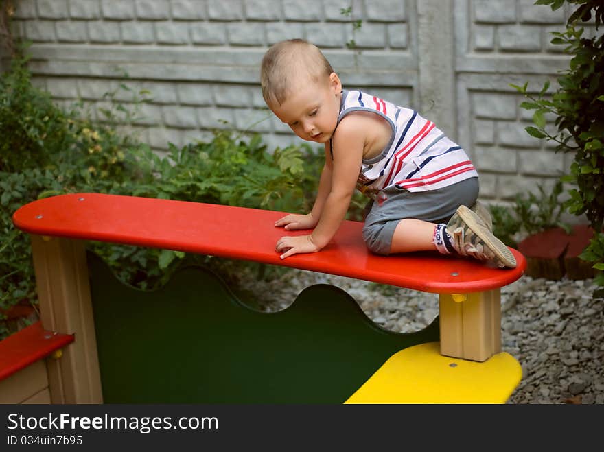 A little boy on playground