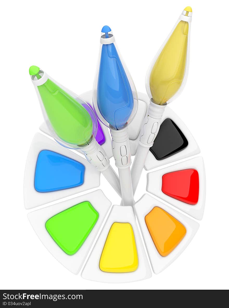 Electron paintbrush. Futuristic