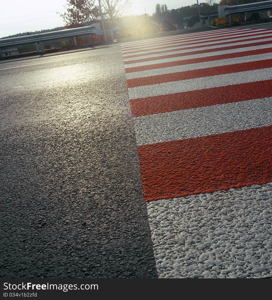 Zebra crossing on the street. Please see similar photos in my portfolio. Zebra crossing on the street. Please see similar photos in my portfolio.