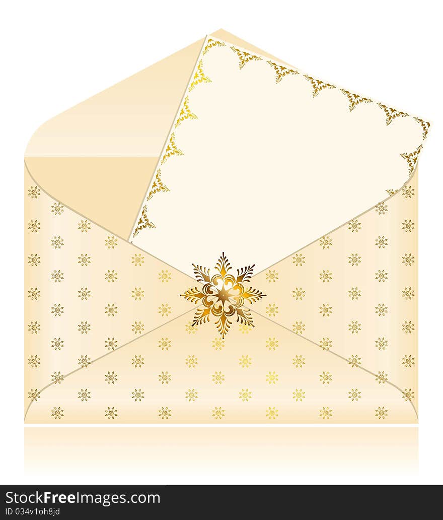 Christmas celebratory envelope beautiful illustration for a design