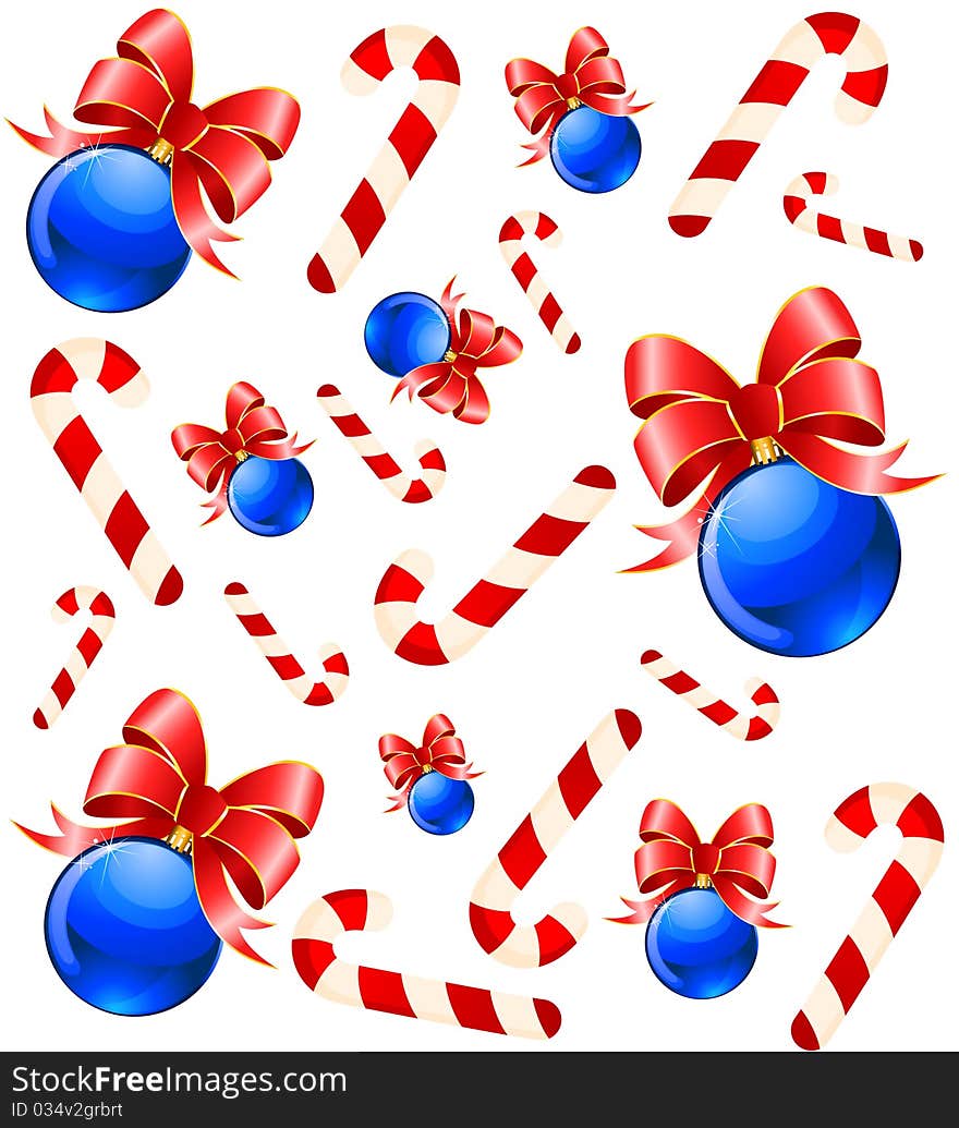 Christmas background with balls beautiful illustration for a design