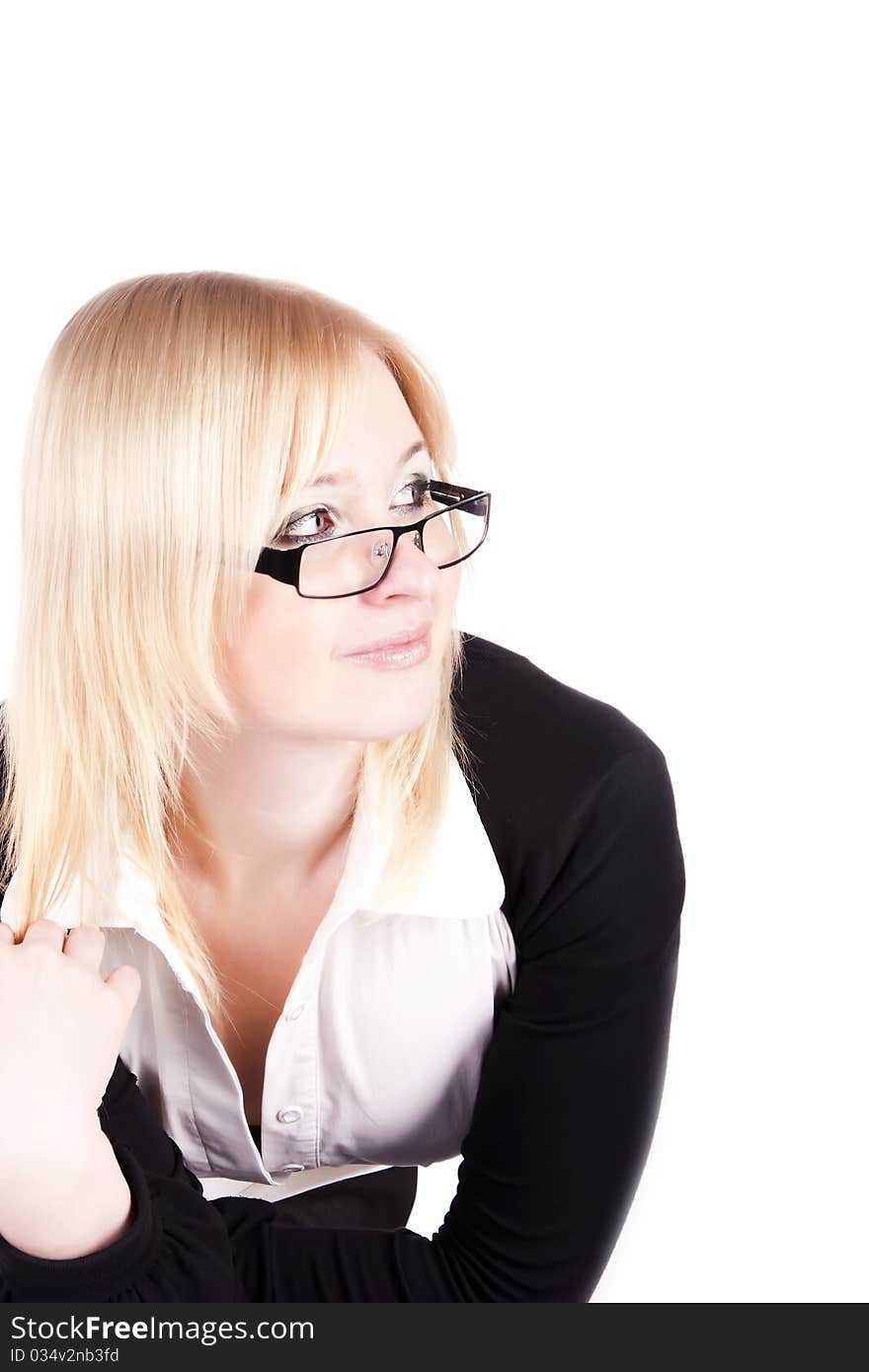 Young attractive woman wearing glasses. Young attractive woman wearing glasses