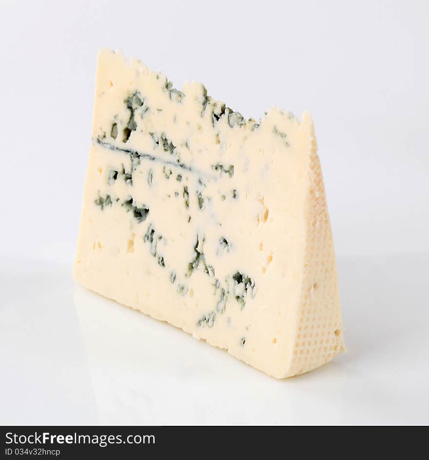 Blue cheese with veins of green mold