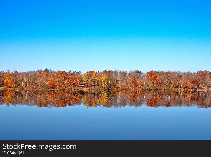 Horizontal Council Grounds Fall Reflection. Horizontal Council Grounds Fall Reflection