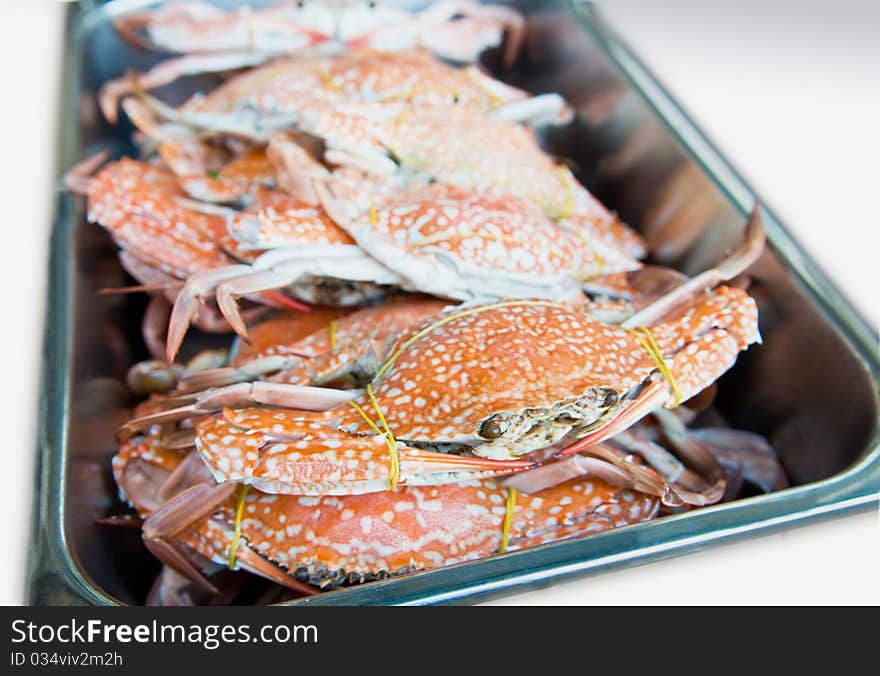 The image of steamed blue crab