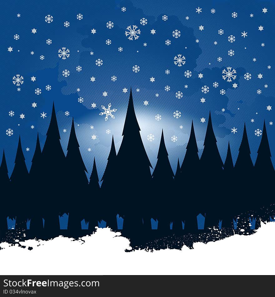 Winter silhouette background illustration vector. Winter silhouette background illustration vector