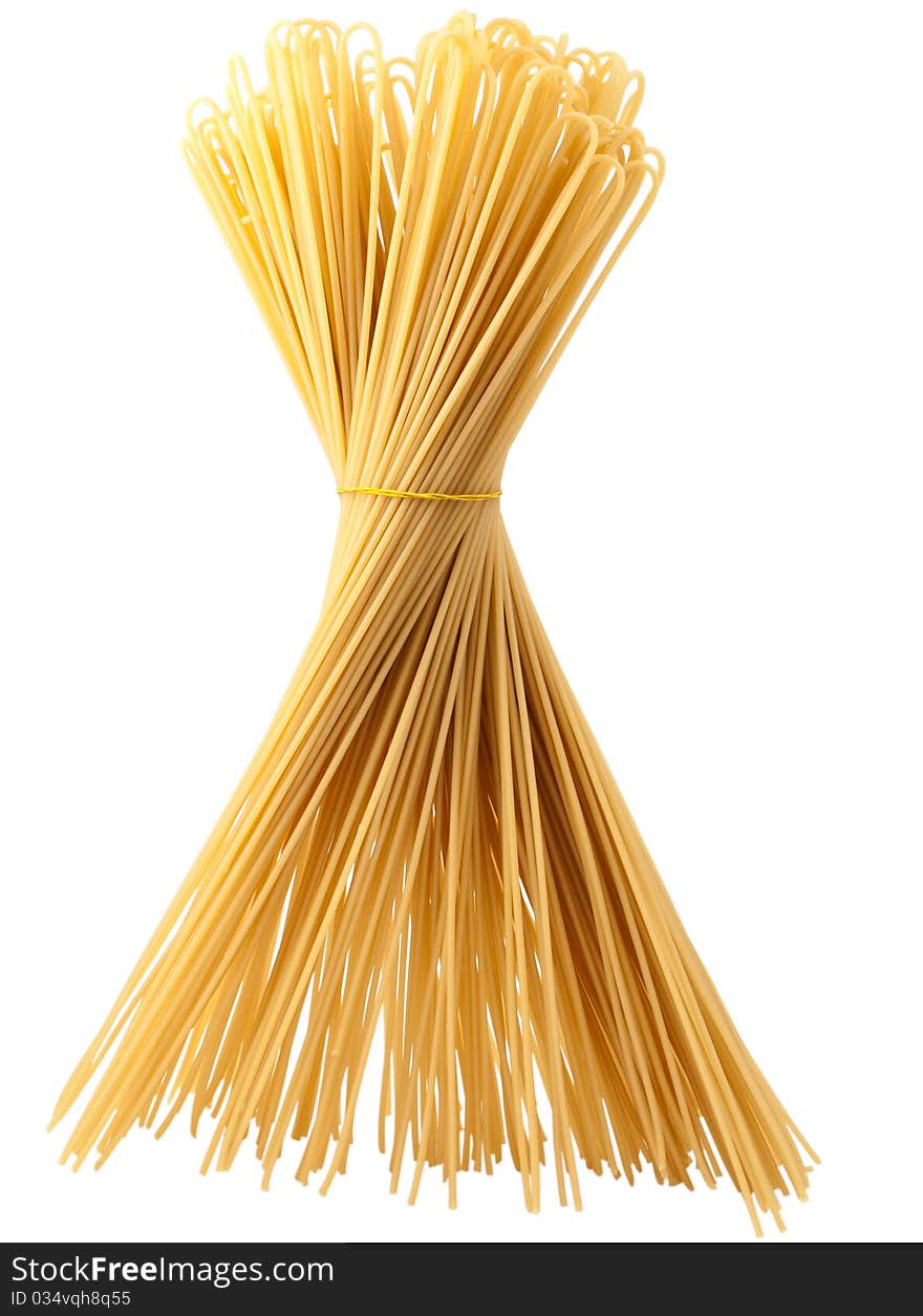 Spaghetti on a white background