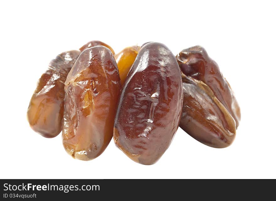 Fruit dates on a white background