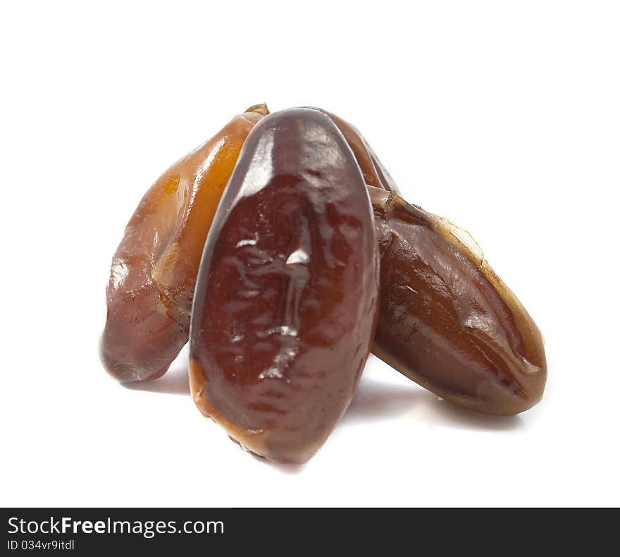 Fruit dates on a white background