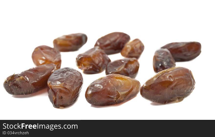 Fruit dates on a white background