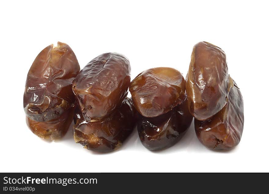 Fruit dates on a white background