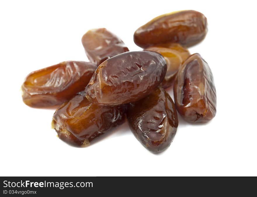 Fruit dates on a white background