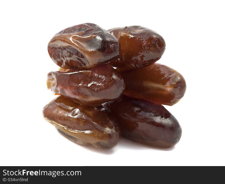 Fruit dates on a white background