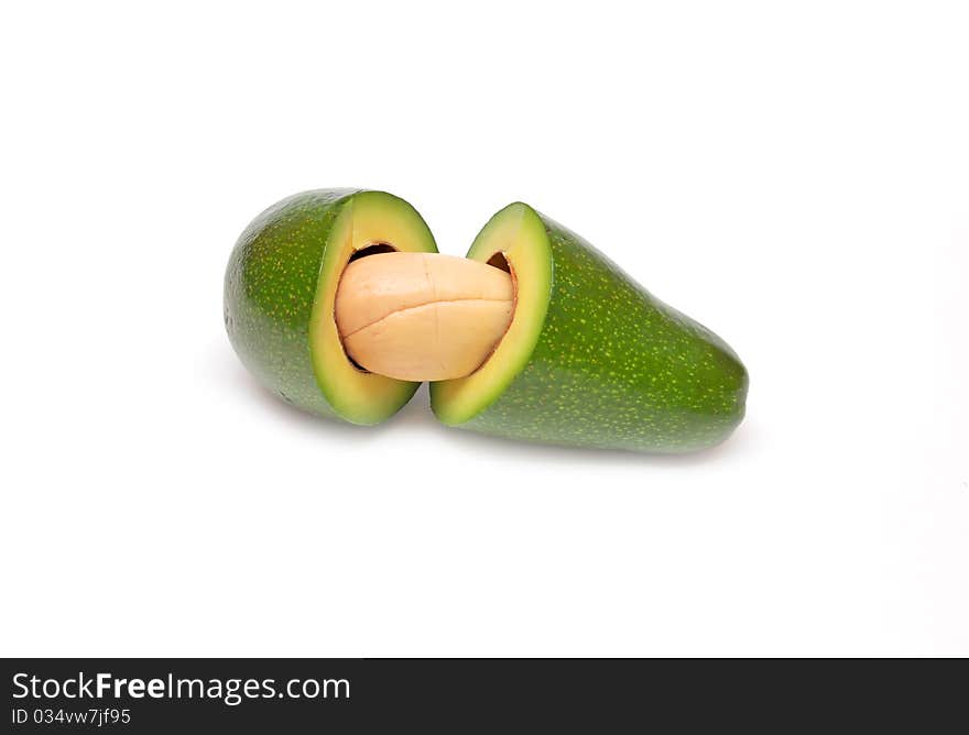 Green fresh cut avocado fruit