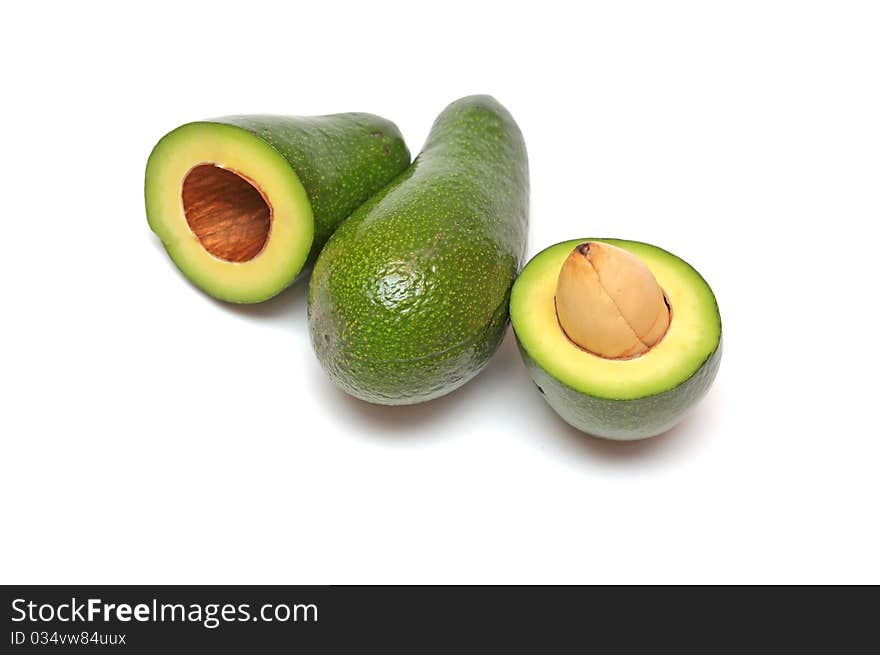 Green fresh cut avocado fruit