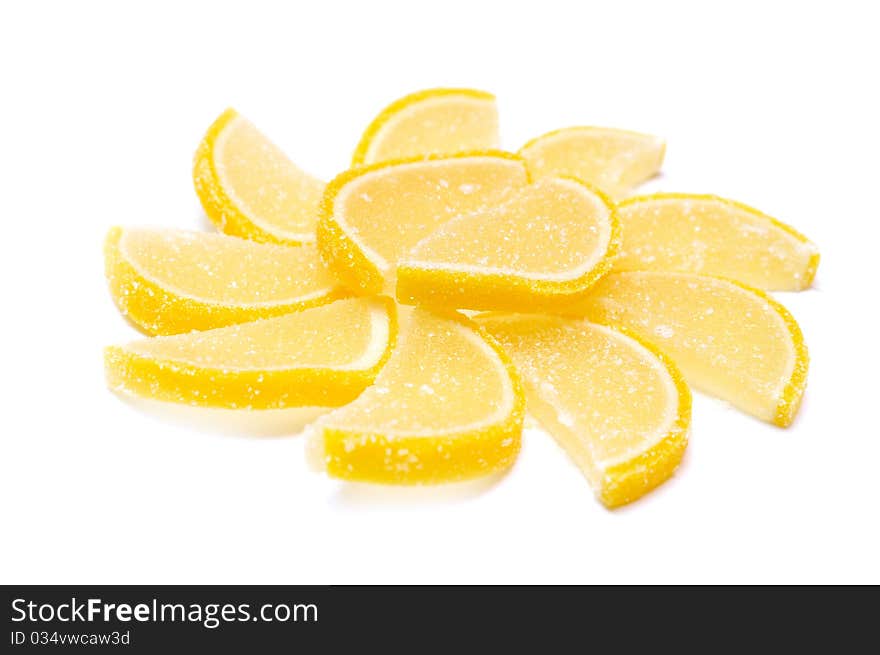 Sweet sugar segments of lemon. Sweet sugar segments of lemon