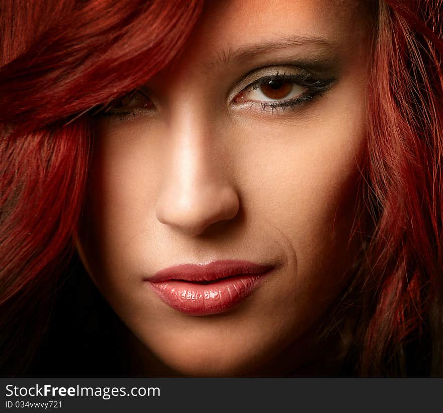 Portrait of beauty girl. studio shot