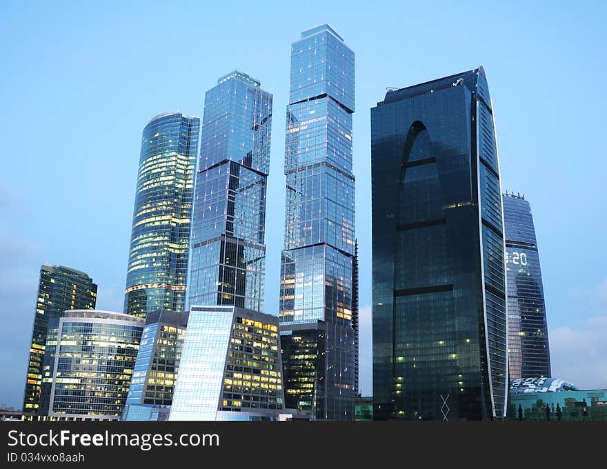 skyscrapers in the morning