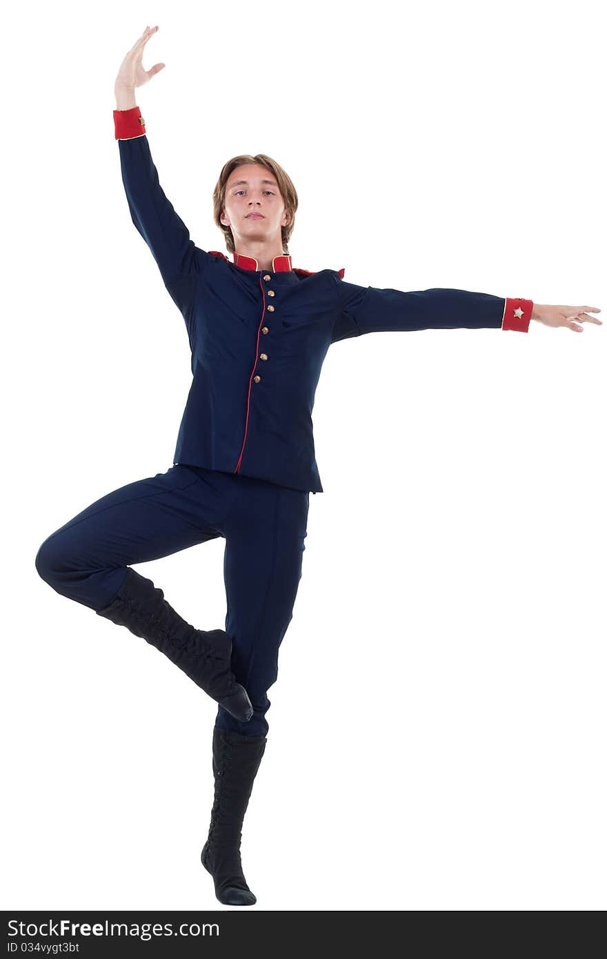 Young male Ballet Dancer over white background, pose from Shakespeare's Othello