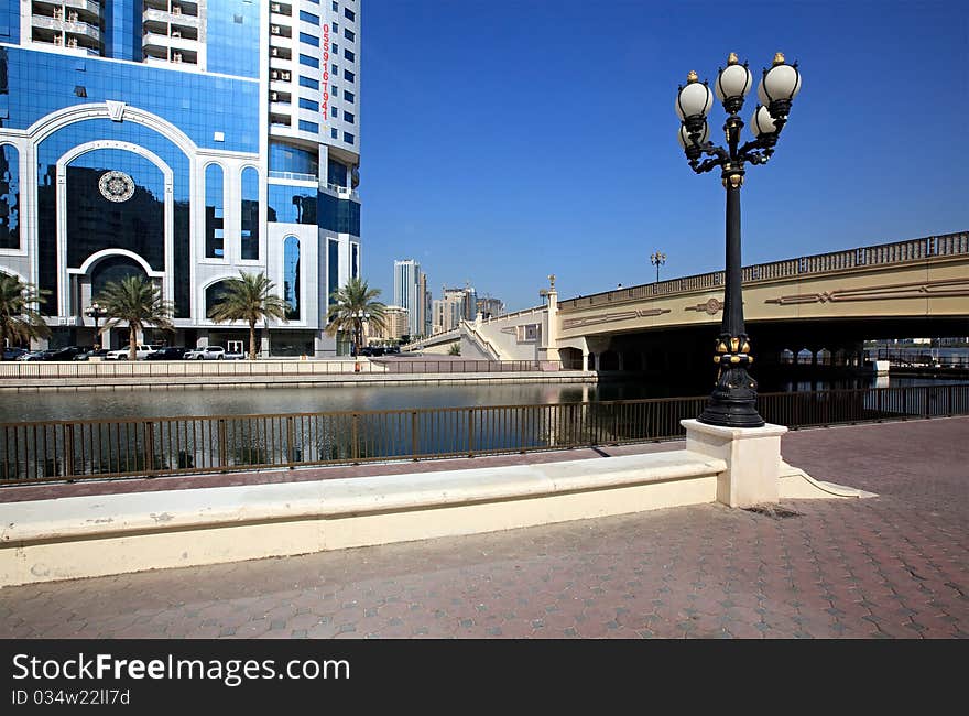 Urban landscape. Modern Sharjah. UAE.