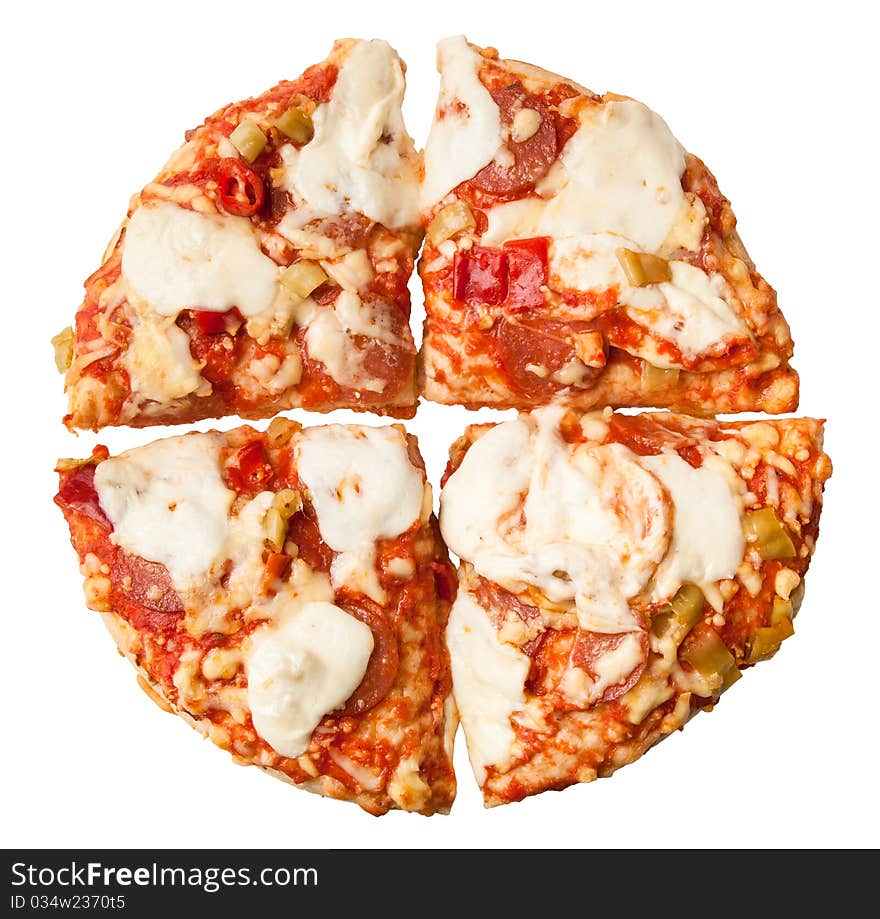 Thick sliced pan pizza with extra mozzarella cheese. Thick sliced pan pizza with extra mozzarella cheese