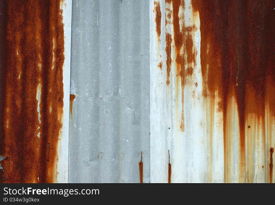 A rusty corrugated iron metal texture