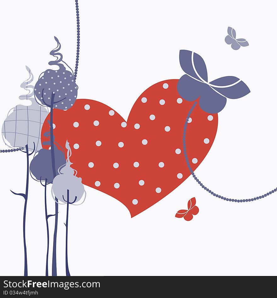 Vector Illustration of retro design greeting card for valentine's day. Vector Illustration of retro design greeting card for valentine's day