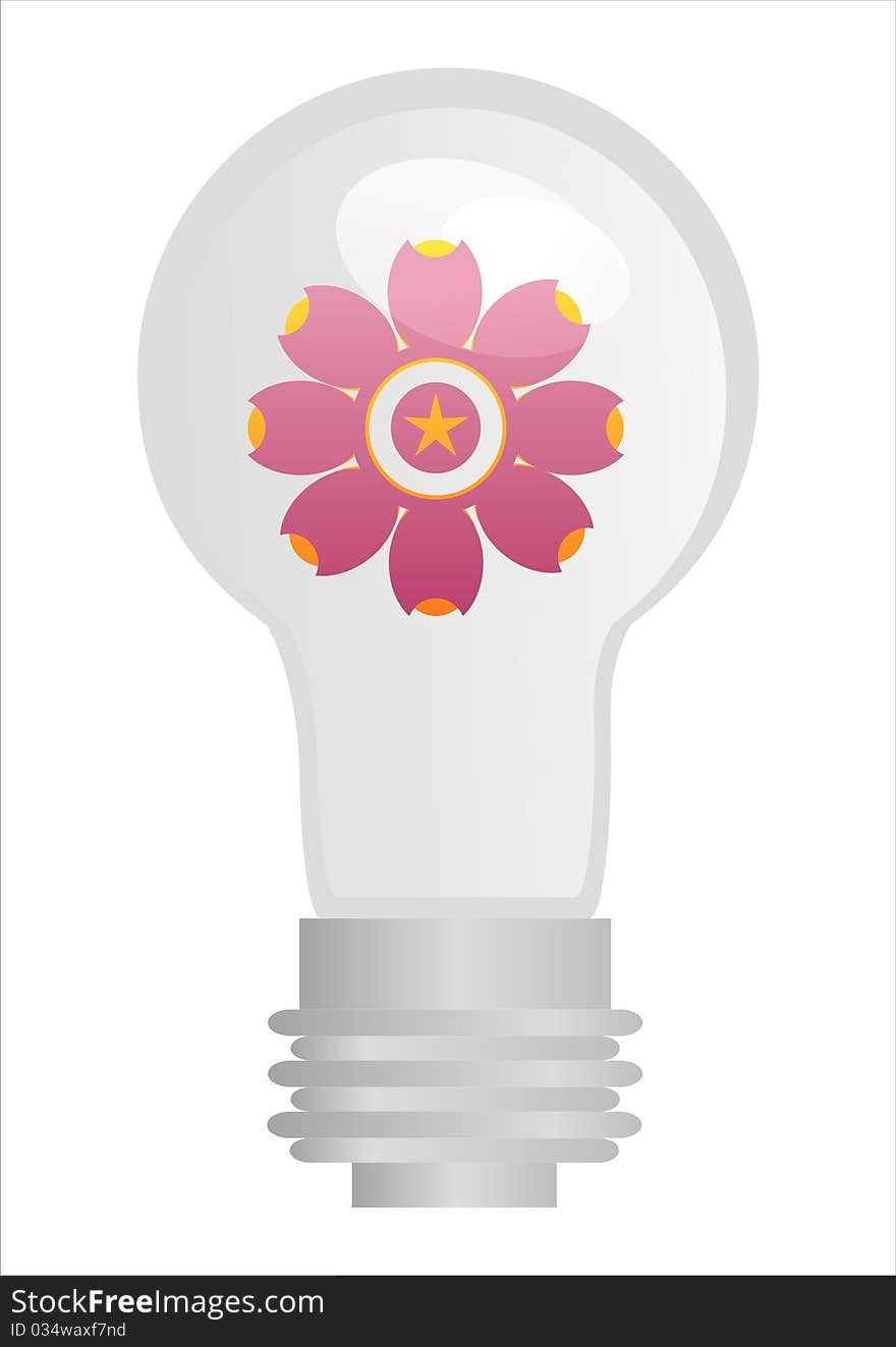 Eco lamp with flower inside