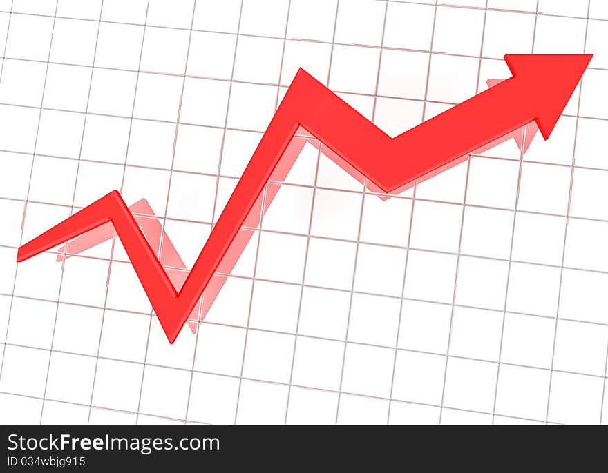 Rendering of graph over business chart. Rendering of graph over business chart.