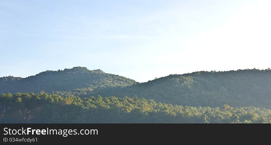 Beautiful mountain and sunlight