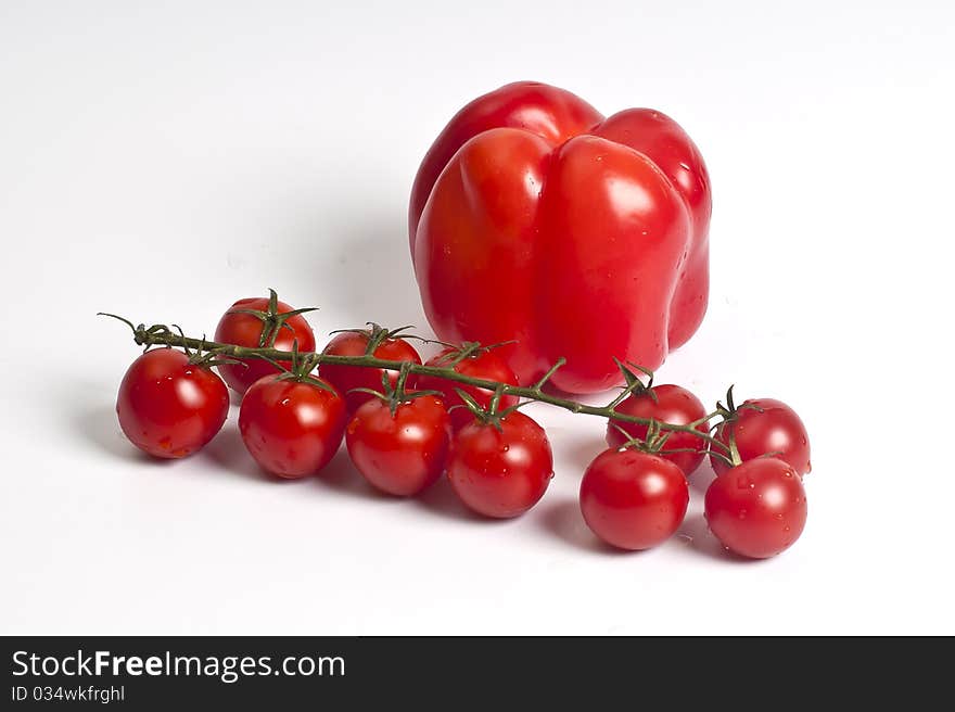 Red pepper tomato vegetable food