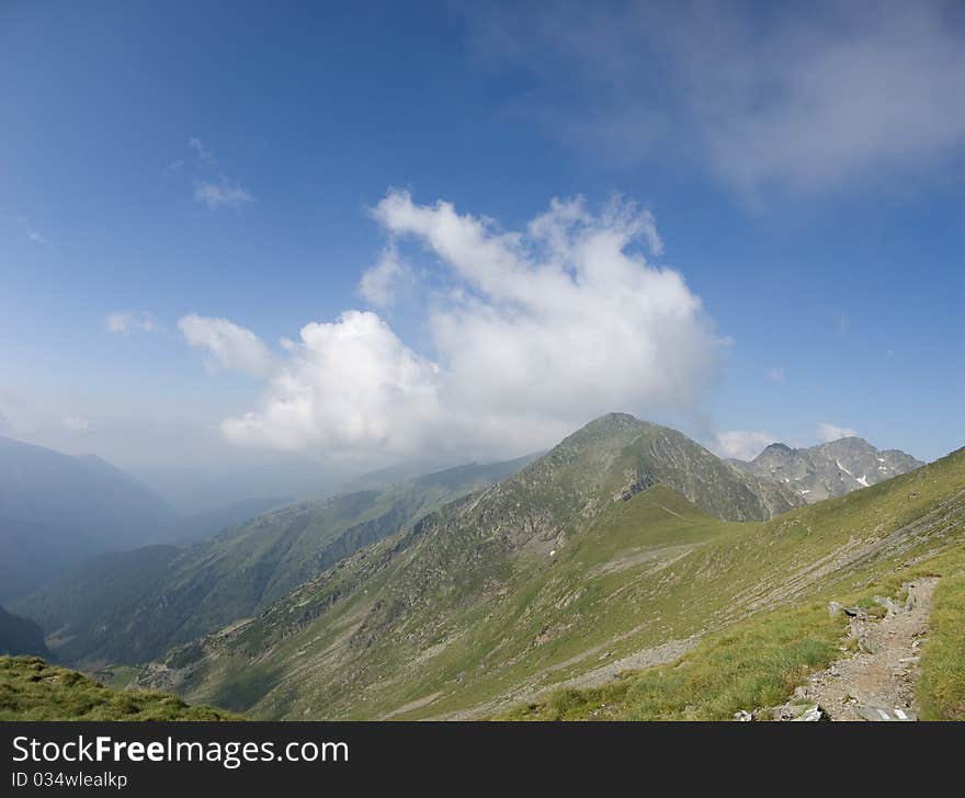 Carpathian Mountains. In background you can see Negoiu Peak on the right side and Lespezi Peak on the left side.