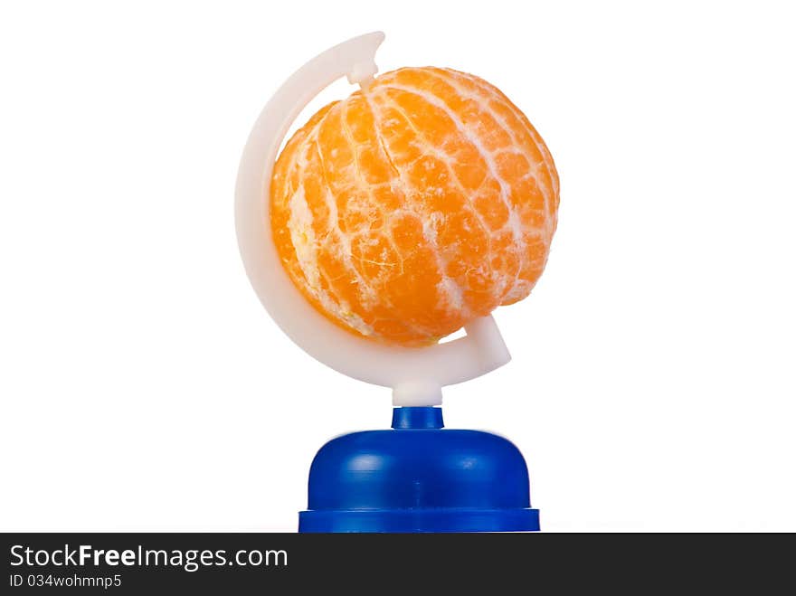 Globe from peeled tangerine