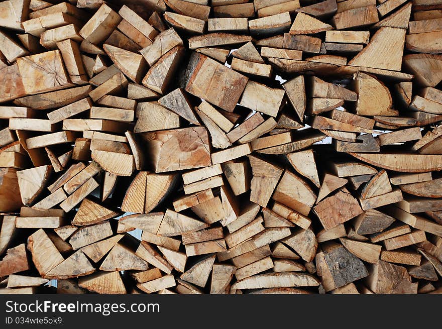 Pile of chopped fire-wood. Pile of chopped fire-wood