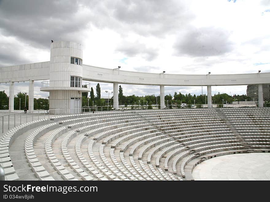 Composed of blocks of hardwood outdoor theater. Composed of blocks of hardwood outdoor theater