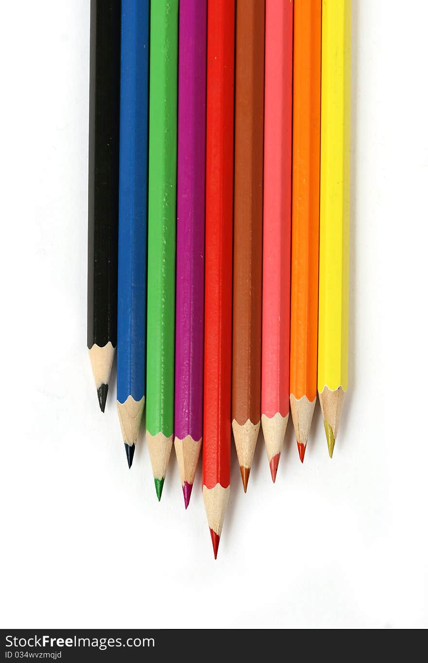 A beautiful composition of color pencils. A beautiful composition of color pencils