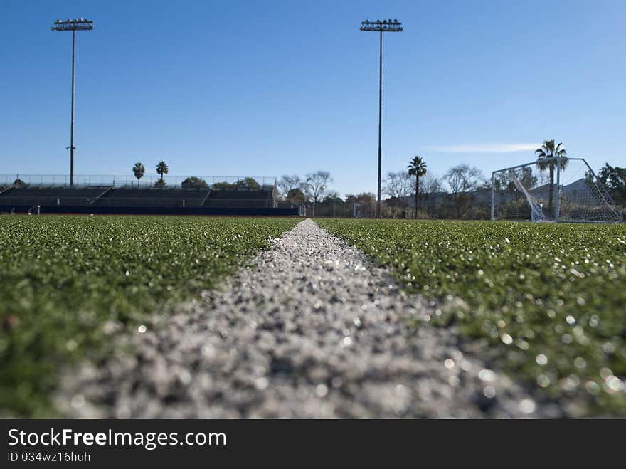 Partitioning of sports fields for football at the stadium.