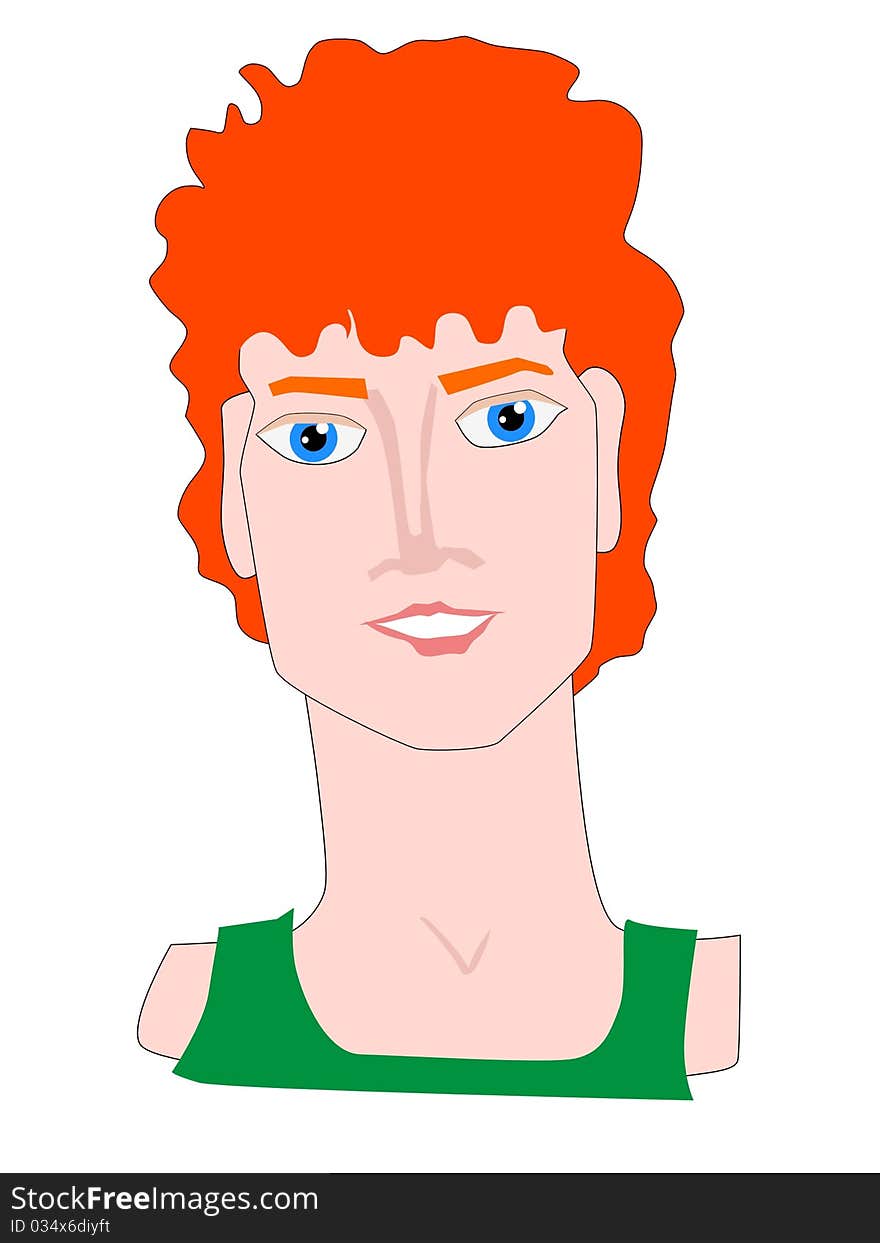 Colored illustration of red-haired guy