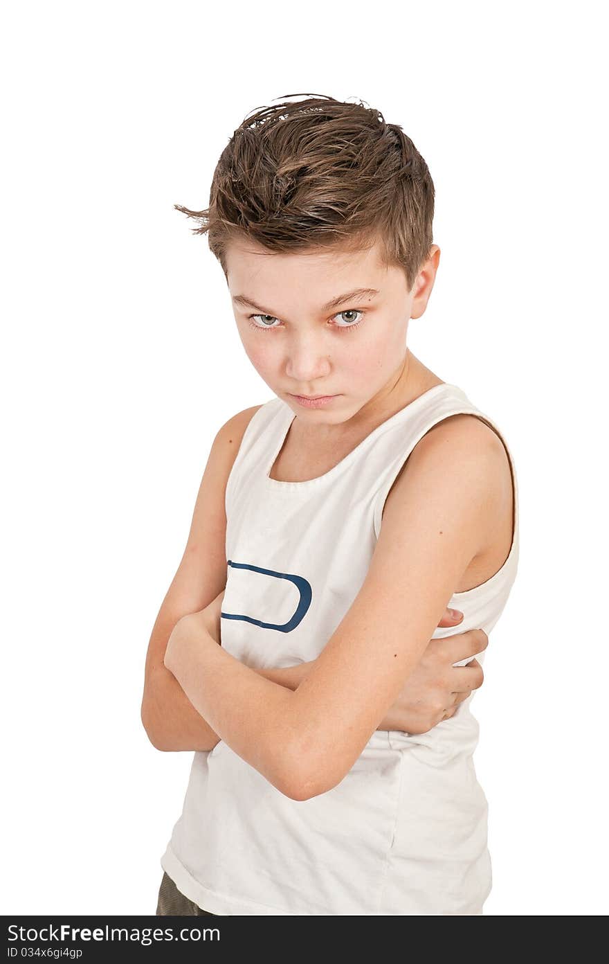 Portrait of a boy isolated on white background