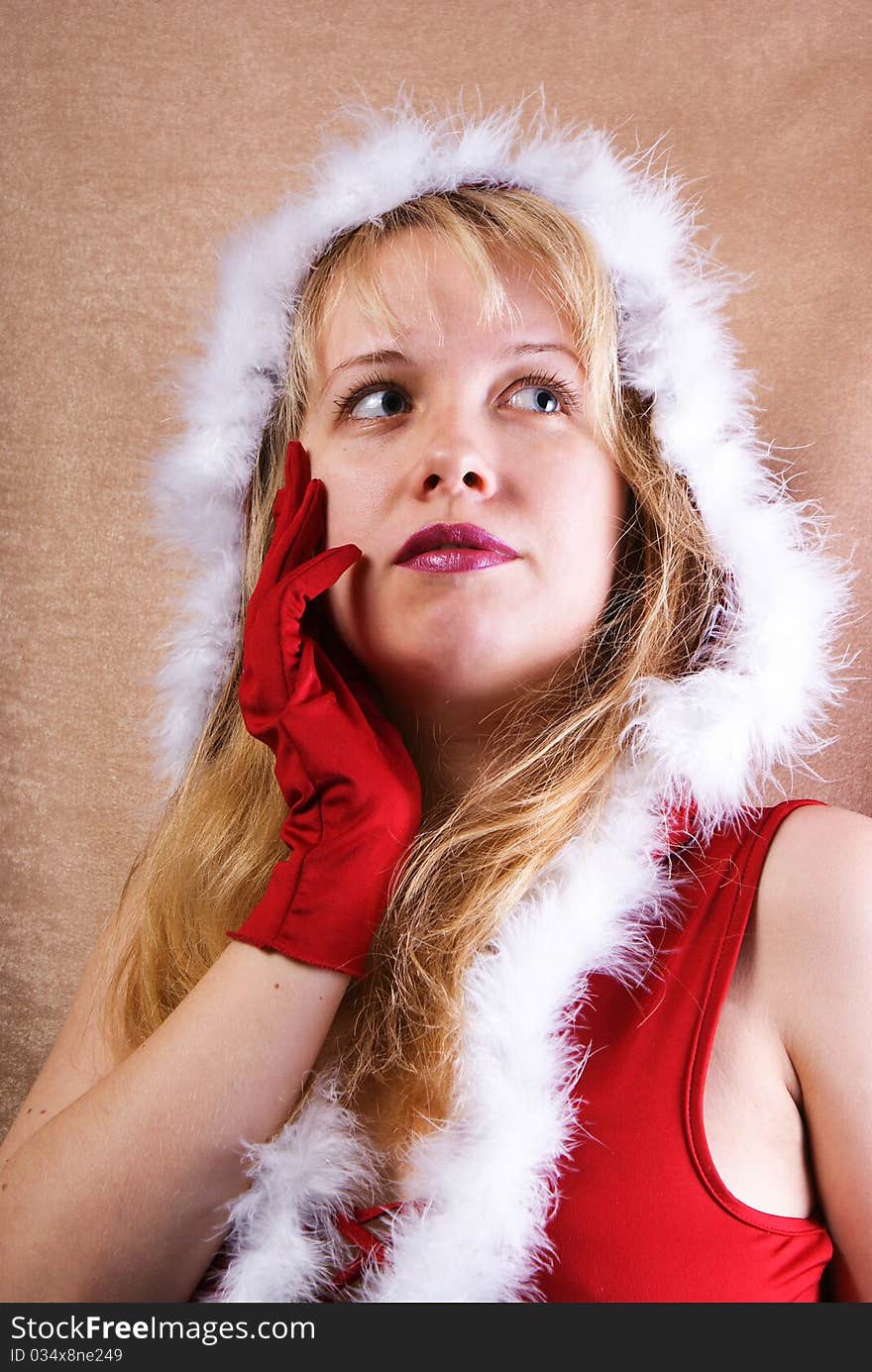 Girl in red dress