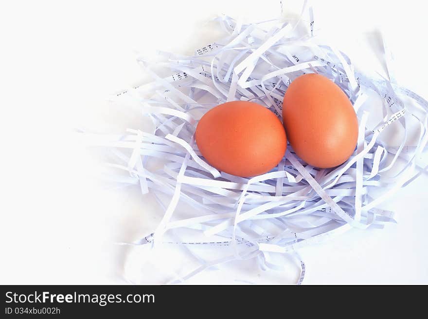 Eggs In A White Nest