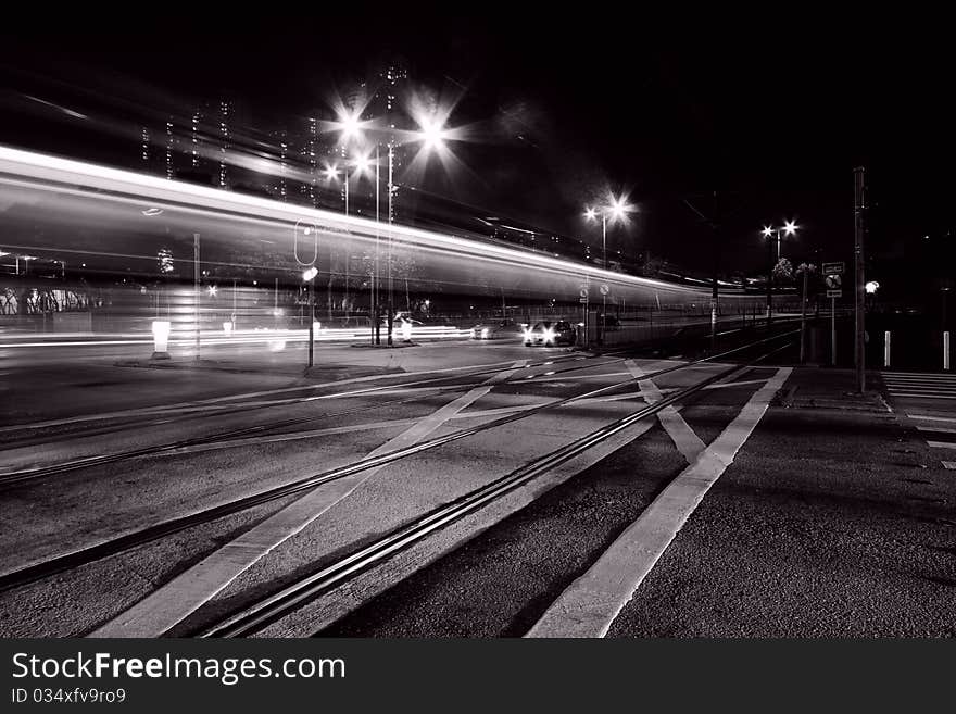 Light rail of Hong Kong in black and white. Light rail of Hong Kong in black and white