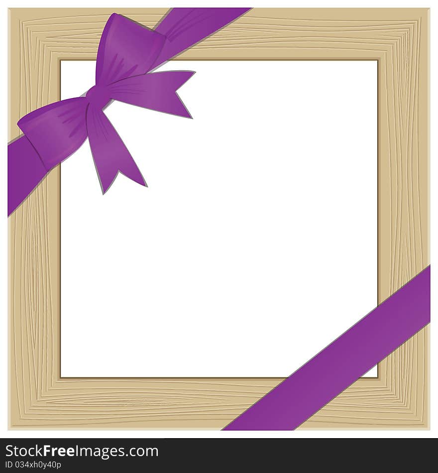 Framework for photo with violet bow. Vector illustration. Framework for photo with violet bow. Vector illustration