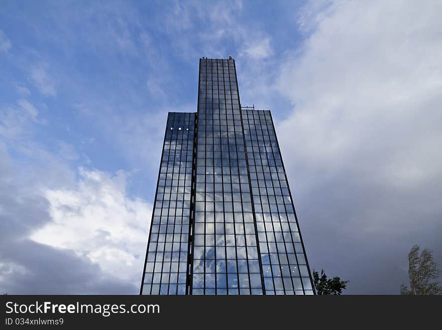 Photo of a tall skyscraper. Photo of a tall skyscraper