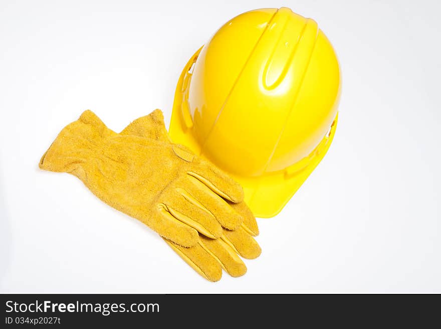 Conctruction helmet isolated on the white background