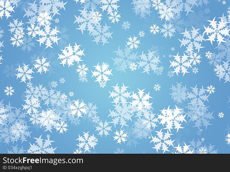 Winter blue background with snowflakes. Winter blue background with snowflakes